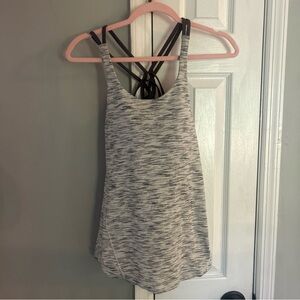 Lululemon Athletica Black and Gray Strappy Tank Top